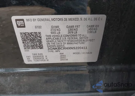 2022 Chevrolet Blazer 2Lt from USA, damaged, VIN 3GNKBCR4XNS220411